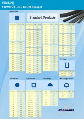 ยางเส้นฟองน้ำ (Extrusion CR Sponge 5m ต่อเส้น Square cord หนา 3 มม กว้าง 20 มม 5 เมตร/ม้วน)