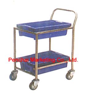 รถเข็นสเตนเลสเก็บจานชาม LContainer Truck 150 kg. รุ่น LCT15