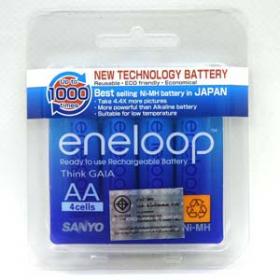 ถ่านชาร์จ Sanyo Eneloop ขนาด AA แพ็ค 4 ก้อน จัดส่งไปรษณีย์ฟรี