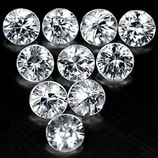 เพทายพลอยเหมือนเพชร (Zircon) 1.69 กะรัต 10 ชิ้นใช้แทนเพชรจากจันทบุรี