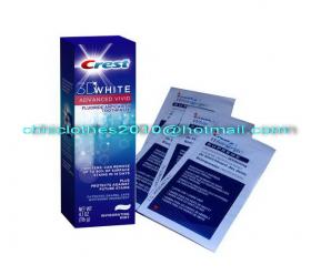 ขายยาสีฟัน Crest 3D White Advanced Vivid + Crest Whitestrips Supreme 4 เซ็ท