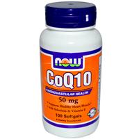 CoQ10 (Now Foods), 50 mg, 100 เม็ด