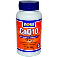 CoQ10 (Now Foods), 50 mg, 200 เม็ด