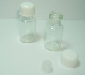 ขวดแก้วใสจุกในฝาปิดพลาสติก 4 cc [BW105]