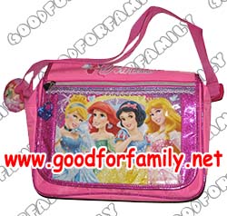 กระเป๋าสะพายข้าง Princess สีชมพู เจ้าหญิง Classic Beauties ใส่หนังสือได้ กระเป๋านักเรียน กระเป๋าสะพาย กระเป๋าเด็ก กระเป๋าใส่ของ รหัส bckshopri002