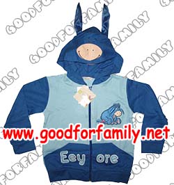 เสื้อกันหนาว เสื้อ jacket มีฮู้ด Disney Eeyore สีฟ้า อียอว์ แจ็กเก็ต แจกเกต เสื้อแขนยาว เสื้อผ้าเด็ก hood ฮู้ด รหัส jckeyr001