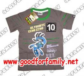 เสื้อคอกลมผ้าcotton ben10 ภาค 3 สีเทา คอเขียว ULTIMATE ECHO ECHO รหัส shtben038_12