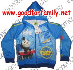 เสื้อแจ็กเกต Thomas โทมัส มีฮู้ด ผ้ามัน สีฟ้า เสื้อ jacket เสื้อกันหนาวเด็ก เสื้อแขนยาว เสื้อเด็ก เสื้อผ้าเด็ก แจกเก็ต แจ็กเก็ต รถไฟ รหัส jcktho060,061