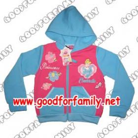 เสื้อแจ็กเกต Princess มีฮู้ด สีชมพู-ฟ้า ผ้าสำลี เจ้าหญิง เสื้อ jacket เสื้อกันหนาว เสื้อกันหนาวเด็ก แขนยาว เสื้อผ้าเด็ก แจกเก็ต แจ็กเก็ต hood รหัส jckpri025_S