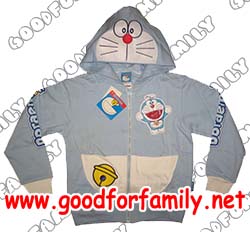 เสื้อกันหนาว เสื้อ jacket มีฮู้ด Doraemon สีฟ้า โดราเอมอน โดเรมอน แจ็กเก็ต แจกเกต เสื้อแขนยาว เสื้อผ้าเด็ก hood ฮู้ด รหัส jckdor001