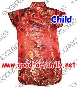 ชุดจีน ชุดกี่เพ้า แขนสั้น กระโปรงสั้น สีแดง สีทอง ชุดตรุษจีน ลายดอกไม้ เสื้อคอจีน ชุดแฟนซี  แต่งแฟนซี fancy เสื้อผ้าเด็ก รหัส fcychi050