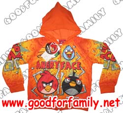 เสื้อกันหนาว เสื้อ jacket ผ้ามัน มีฮู้ด Angry birds สีส้ม แองกี้เบิร์ด แองกรี้เบิร์ด แองกี้เบิด แองกรี้เบิด แจ็กเก็ต แจกเกต เสื้อผ้าเด็ก hood เสื้อแขนยาว รหัส jckagb098