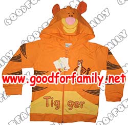 เสื้อกันหนาว เสื้อ jacket มีฮู้ด Disney Tigger สีส้ม ทิกเกอร์ แจ็กเก็ต แจกเกต เสื้อแขนยาว เสื้อผ้าเด็ก hood ฮู้ด รหัส jcktig001