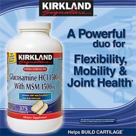 ขาย Kirkland Glucosamine 1500mg + MSM 1500mg - 375 เม็ด