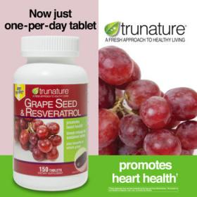 ขาย TruNature Grape Seed & Resveratrol 150 เม็ดแบบ Timed-Release ฉลากใหม่