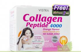 Vistra Collagen Peptide 4000mg ทุกวันเพื่อผิวที่อ่อนเยาว์ยิ่งกว่า(เครื่องดื่มคอลลาเจนสำเร็จรูปชนิดผงสูตรเข้มข้น)