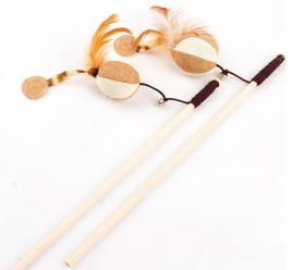  ไม้ล่อแมว บอลผ้าขนนก (แพ็คคู่ 130 บาท)