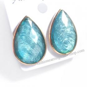 ต่างหูแฟชั่นหยดน้ำสีฟ้าคราม