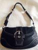 COACH Black Leather Purse Hobo Shoulder Satchel 10578
