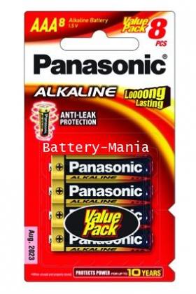 ถ่านอัลคาไลน์ LR03T/8B AAA (แพ็ค 8 ก้อน) Panasonic