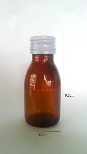 ขวด 60 มล.(165ใบ) ขวด60cc standard สีชา ฝาเกลียวล็อคบิดขาด