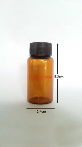 ขวด 10 มล.(270ใบ) ขวดแก้วบาง สีชา 10cc จุก+ฝา