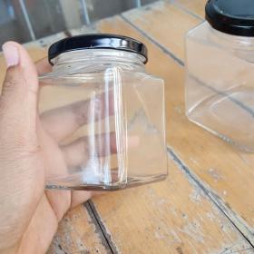 ขวดแยม สี่เหลี่ยม ฝาล็อก 280cc 9.3 oz