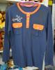 เสื้อมือสองยี่ห้อ Tom &Jerry สีน้ำเงินขลิบส้ม size 120 อก36ยาว24นิ้ว สภาพ85%