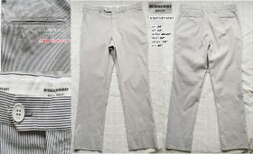 BURBERRY GOLF กางเกงตีกอล์ฟ กางเกงกอล์ฟ กางเกงใส่ทำงาน-ลายทางขาว/เทา ไซส์ 34"(สภาพเหมือนใหม่ ไม่ผ่านการใช้งาน ใหม่กริ๊บ)-UNISEX