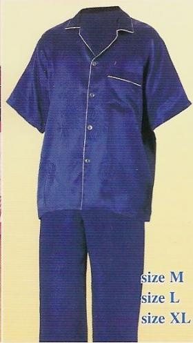 ชุดนอนผู้ชายคอปกขายาวผ้าแพรแท้ ไหมเชคโกฯ Rayon Silk 100%