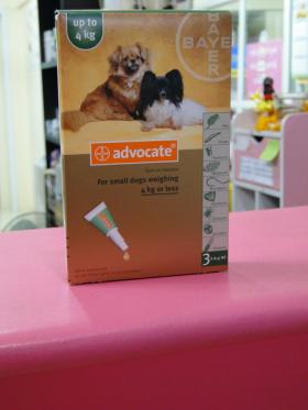 ขาย Advocate สำหรับสุนัข น้ำหนักน้อยกว่า 4 กิโลกรัม 1 หลอด