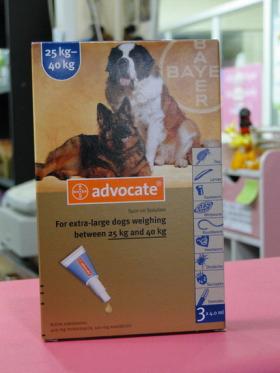 ขาย Advocate สำหรับสุนัข น้ำหนัก25.1-40 กิโลกรัม 1 กล่อง(3หลอด)