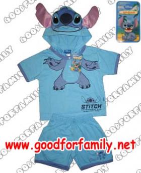 ชุดเสื้อ-กางเกง สติช Lilo & Stitch Disney ดิสนีย์ มีฮู้ด hood สีฟ้า แขนสั้น-ขาสั้น ชุดแฟนซี fancy  แต่งแฟนซี เสื้อการ์ตูน กางเกงเด็ก เสื้อผ้าเด็ก รหัส fcycar031