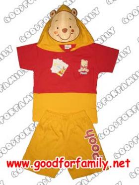 ชุดแฟนซี เสื้อขาสั้น-กางเกงขาสั้น-ฮู้ด หมีพูห์  Pool Bear Disney hood ดิสนีย์ เสื้อยืด เสื้อรูปสัตว์ เสื้อเด็ก กางเกงเด็ก เสื้อผ้าเด็ก  แต่งแฟนซี อายุ 2-5 ปี รหัส fcycar023