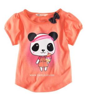 H&M เสื้อยืด สกรีนกากเพชร - Panda ไซส์ 2-4,4-6,6-8