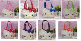 กระเป๋าสานคิตตี้ หูหนังสะพายได้ ใบละ 450 รวมค่าจัดส่งคะ