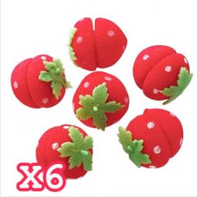 โรลม้วนผมฟองน้ำสตอเบอร์รี่ 6ลูก