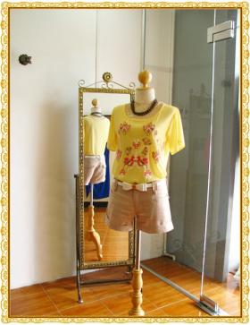 Floral in Chiffon Blouse BL1270 เสื้อชีฟองปักครอสติสลายดอก