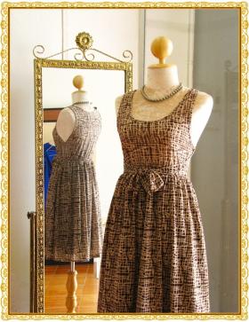 Artistic Printed Dress DR1209 เดรสน่ารักลายพิมพ์ผ้าผสม