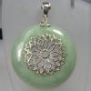 จี้หยกแท้ ตัวเรือนเงินแท้ 925 STERLING SILVER PENDENT WITH NATURAL JADE สวยๆ