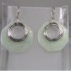 ต่างหูหยกแท้ ตัวเรือนเงินแท้ 925 STERLING SILVER EARRINGS WITH NATURAL JADE