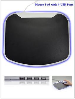 Mouse PAD + USB HUB 4 Port คุณภาพเยี่ยม ราคาถูก