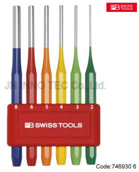 ขาย PB SWISS TOOLS 746930 6 Pin punch set in a plastic clip, special quality, powder-coated