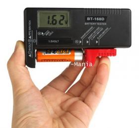 เครื่องวัดทดสอบแบตเตอรี่แบบหน้าจอ LCD Battery Tester BT-168D for AA AAA C D 9V Button Cell