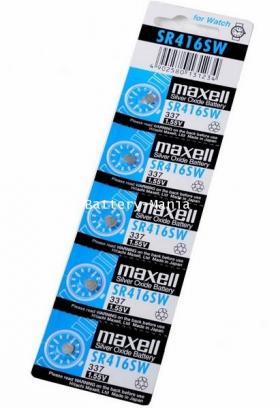 ถ่านกระดุม Maxell SR416SW แผง 5 ก้อน ซื้อเป็น pack คุ้มกว่าเห็น ๆ 