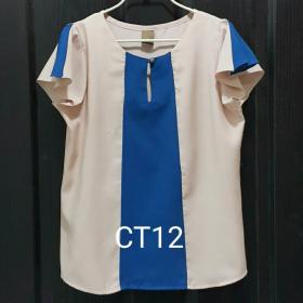 เสื้อคอกลมติดกระดุม ผ้าไหมอิตาลี
