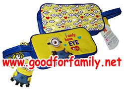 ซองใส่ดินสอ Despicable Me Minion แบบซิป ทรงเหลี่ยม สีน้ำเงิน-เหลือง กล่องดินสอ เครื่องเขียน มินเนี่ยน เดสพิกเคเบิล มี รหัส stades001