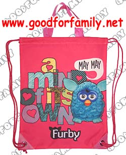 กระเป๋าเชือกรูด กระเป๋าใส่ชุดว่ายน้ำ Furby สีชมพู เฟอร์บี้ กระเป๋าใส่ของเปียก กระเป๋าเด็ก ของใช้เด็ก รหัส bckswmfur002