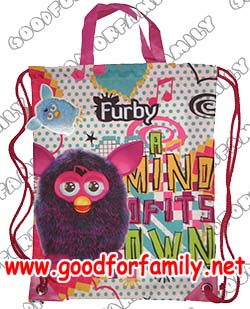 กระเป๋าเชือกรูด กระเป๋าใส่ชุดว่ายน้ำ Furby สีชมพู เฟอร์บี้ กระเป๋าใส่ของเปียก กระเป๋าเด็ก ของใช้เด็ก รหัส bckswmfur001