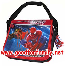 กระเป๋าสะพายข้าง Spiderman สีดำ-แดง สไปเดอร์แมน ใส่หนังสือได้ กระเป๋านักเรียน กระเป๋าสะพาย กระเป๋าเด็ก กระเป๋าใส่ของ รหัส bckshospi003